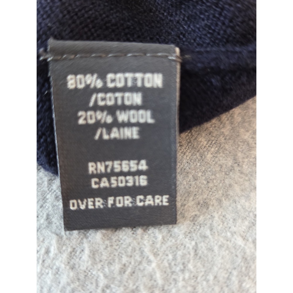 Abercrombie & Fitch Sweater Mens L Wool Mix V Neck Pullover Y2K Blue Preppy NEW - Picture 9 of 13